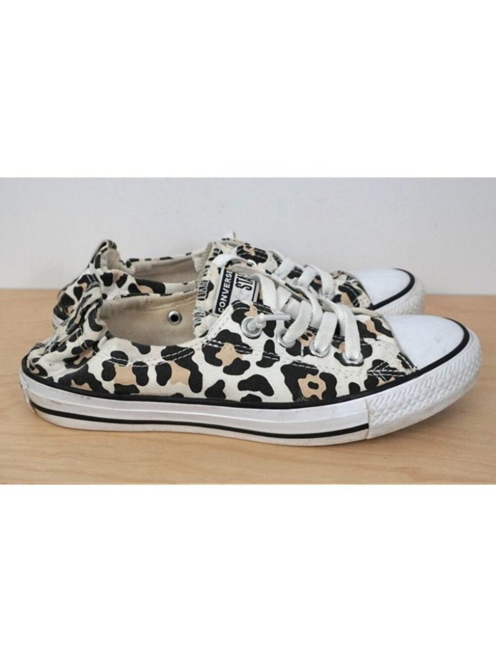 Converse Chuck Taylor All Star Slip On Shoreline Animal Cat Print Lace Shoes 7